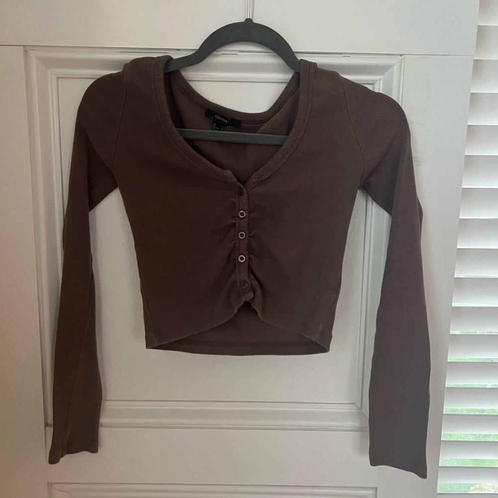 forever 21 tight scoop neck top